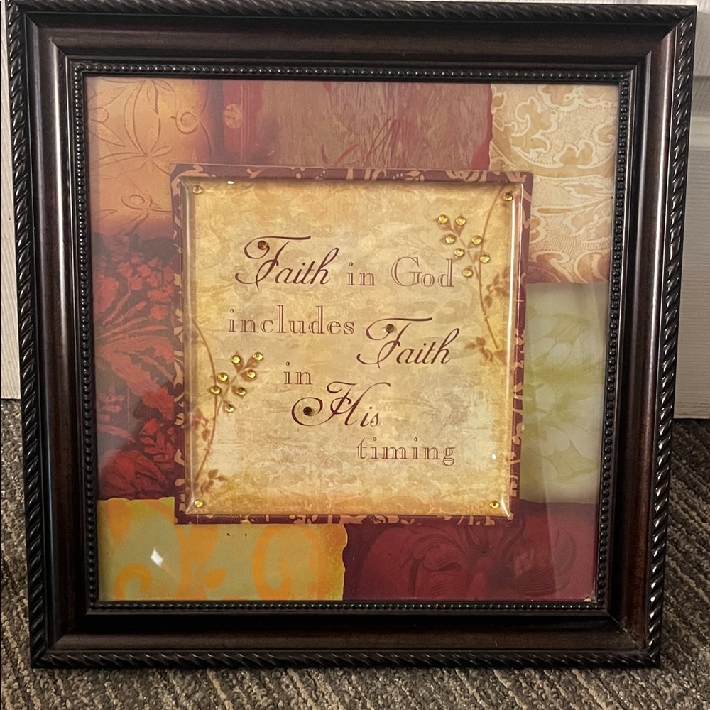 Inspirational Faith Art Print with Gold and Brown Hues
